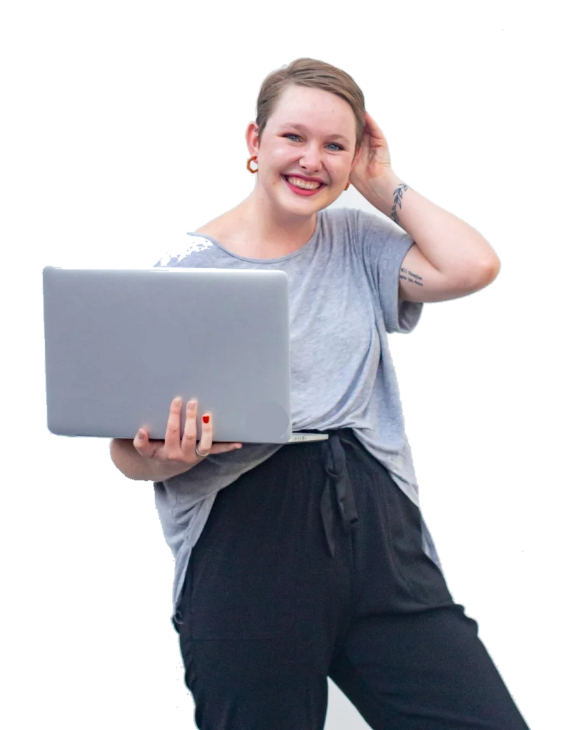 A student learning online with a laptop